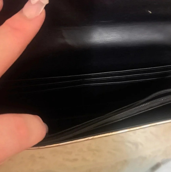 Fashion Clutch Purse Shiny Leopard Print Silver/Blue With Chain Strap NWOT - Picture 3 of 6